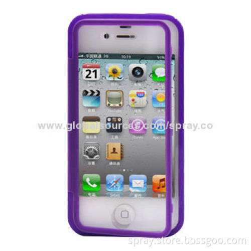TPU folio case for iPhone 4/4s with full clear front window